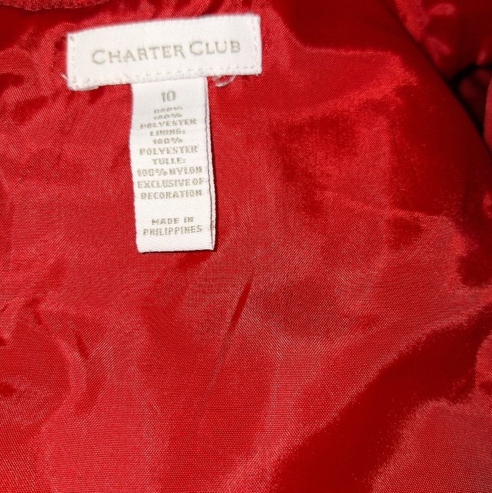 Girls Elegant Red Sleeveless Dress - Picture 5 of 5